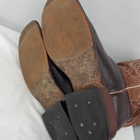 ANDERSON BEAN Men's Brown Two-Tone Western Cowboy Boots SIZE 13D NEW INSOLES - Picture 9 of 10